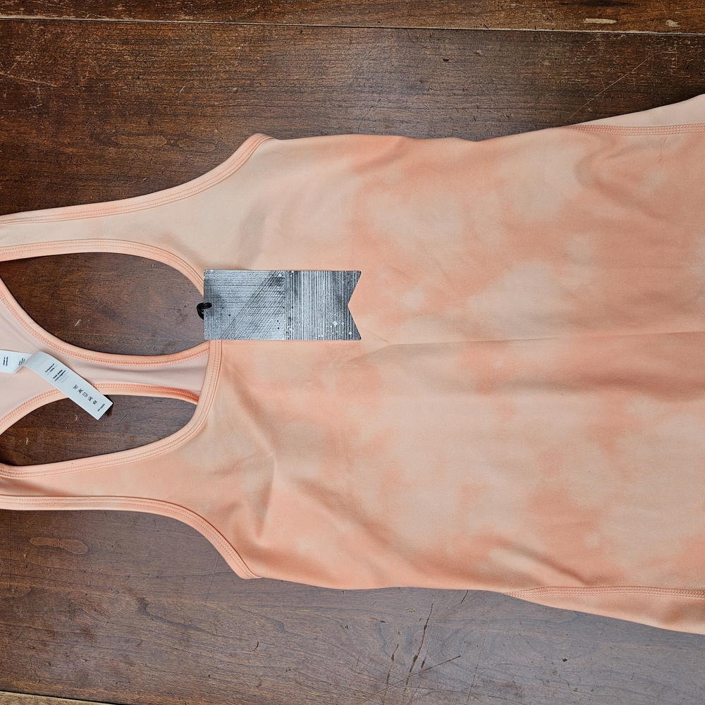 Orange Cut Out Fitted Tank Top